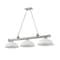 Z-Lite Cordon 3 Light Billiard, Brushed Nickel & White Linen 2306-3BN-DWL14 - alternate 3